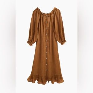 Sleeper off the shoulder linen dress
